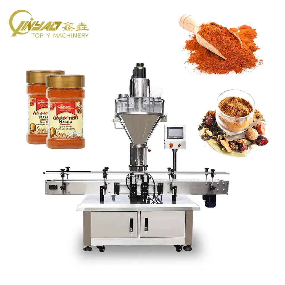 TOP Y Hot Selling Bottle Cans Spice Chilli Pepper Spice Auger Powder Filling Packing Machine