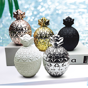 Portavelas de cristal de piña para boda, frascos de vidrio para velas con tapas - Product Image 3