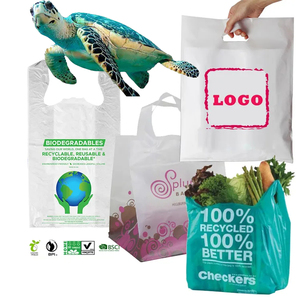 Bolsas biodegradables de plástico biodegradables, amigables con el medio ambiente, compostables, bolsas de compras de almidón de maíz - Product Image 5