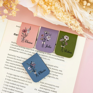 Benutzer definierte magnetische Lesezeichen Anfängliche PU-Leder-Lesezeichen Lese geschenke Kunstleder Magnetische Geld klammer Hochzeits bevorzugungen für Frauen - Product Image 3