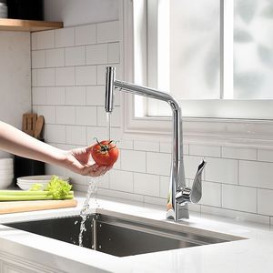 Kitchen Raindance Faucet Single Handle Pull Out <b>Spray</b> Deck <b>Mounted</b> 2.0-2.9gal/m Universal Flexible Hose Hot And Cold Water - Product Image 2