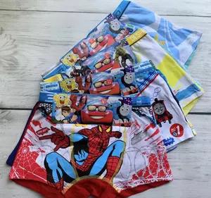 2023Cute Cartoon boy 100% Cotton Kids Underwear Flat Angle Underwear Little boy Underwear 2 Pack 3T-10T