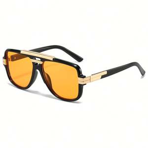 Gafas de Sol de Piloto Metálicas Vintage 2025 con Logotipo Personalizado, Protección UV400, Doble Puente, Cuadradas, para Hombre y Mujer - Product Image 1