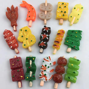 Mini brochettes de <span class=keywords><strong>poulet</strong></span>, racines de lotus et <span class=keywords><strong>poireaux</strong></span> pour barbecue, simulation de petits aliments, accessoires pour micro-paysage - Product Image 1