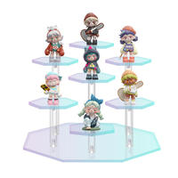 Présentoirs hexagonaux en acrylique à 7 niveaux JINDA pour cartes, organisateur de collection, supports de présentation, étagères, montage facile, figurines