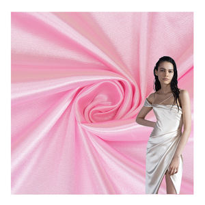 Atacado 93% Poliéster 7% Spandex <span class=keywords><strong>Satin</strong></span> Tecido Stretch Roll Têxtil Brilhante para o Forro de Casamento Vestido de Festa das Meninas para Vestuário - Product Image 1