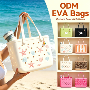 EVA <b>Tote</b> <b>Bag</b> <b>Beach</b> Style Water Resistant Durable Fashionable Design Open Closure Summer Portable Handbag Solid Color Pattern - Product Image 1