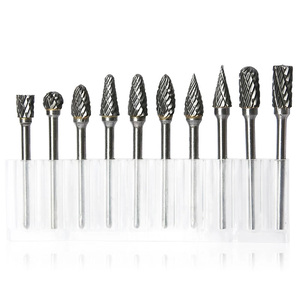 Nouvel ensemble de 10 fraises rotatives en carbure de tungstène à tige de 1/8 po, double coupe diamantée, pour outils <span class=keywords><strong>Dremel</strong></span> et meuleuses électriques - Product Image 4