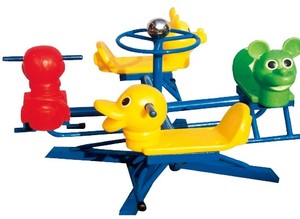 Giostra a Forma di Cavalluccio Marino <span class=keywords><strong>con</strong></span> 3 Posti / Giostra Manuale per Bambini e Bimbi Piccoli (QX-123F) - Product Image 3