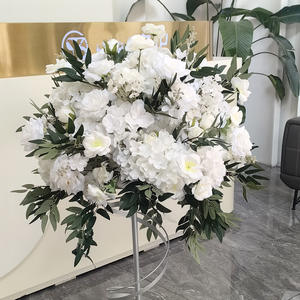 ช่อดอกกุหลาบขนาดใหญ่สำหรับตกแต่งโต๊ะงานแต่งงาน  ดอกไฮเดรนเยียสีครีม  ลูกบอลดอกไม้สำหรับตกแต่งโต๊ะงานแต่งงาน - Product Image 2