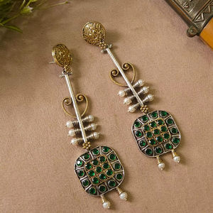 Pendientes de Cachemira de alta calidad con pendientes de cadena de oreja desmontables para mujer hechos a mano acabado antiguo joyería antideclaración - Product Image 4