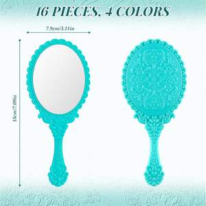 กระจกแต่งหน้าพกพาแบบวินเทจ ดีไซน์สวยงาม พร้อมด้ามจับ สไตล์เรโทร ขายดี - Product Image 2