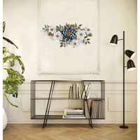 Décoration d'art mural tendance design personnalisé intérieur or blanc 36 pouces décoration murale en métal fleur