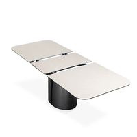 Ensemble de table à manger rectangulaire extensible moderne de style nordique avec plateau en pierre frittée, 6 places