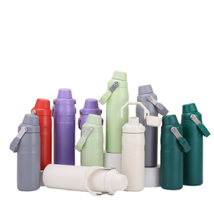 Botella deportiva aislada de acero inoxidable de doble pared, botella de agua para ciclismo de 500ml con asa para vasos al aire libre - Product Image 1