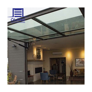 Porte de garage sectionnelle automatique moderne en verre trempé de luxe, en aluminium, pour maison - Product Image 6