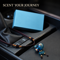 Coffret Cadeau Diffuseur Suspendu pour Voiture Sans Flamme en Verre Cinq Bénédictions avec 5 Huiles Essentielles Végétales, Boîte Cadeau, OEM Disponible