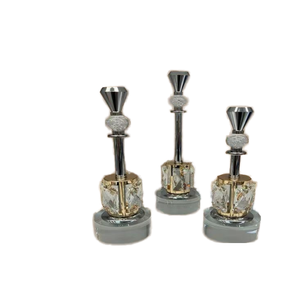 Elegant <strong>Silver</strong> Metal <strong>Candlestick</strong> with Crystal Holder Wedding Table Centerpiece and Home Decoration for Easter - Product Image 1