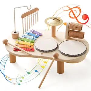 Vente chaude Plus orienté vers la conception assemblage éducatif semblant de plate-forme de musique en bois jouets