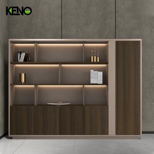 Libreria in legno Bookshelve porta Frameless libreria con armadio Base ad alta densità di archiviazione di File libreria per la vendita con LED - Product Image 4