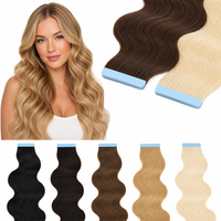 Натуральные бразильские волосы Remy Double Drawn для наращивания на лентах, волна Body Wave, 18, 20, 22, 24 дюйма # 1B # 4 # 27 # Завод OEM 613 с 15-летним опытом