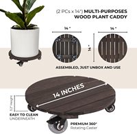 Pot Tanaman Bulat Ramah Lingkungan MSP Kayu Pinus 12 Inci untuk Bunga/Tanaman Hijau Model Vietnam No.1.1