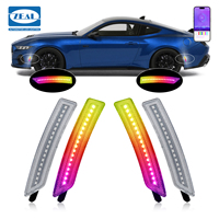 Feux latéraux LED RGB contrôlés par application pour Ford Mustang S650 Gen7 2024 et modèles ultérieurs, pare-chocs avant et arrière, lentille transparente