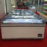 Congélateur Vitrine Commerciale pour Crèmes Glacées et Gelatos, avec Couvercle Incurvé en Verre, Type Armoire, Vitrine Îlot, Commande Numérique, Grande Capacité