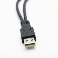 Cable adaptador divisor en Y USB 2.0 de 0.15m/0.3m, de USB-A macho a 2 USB-A hembra, con cable de alimentación