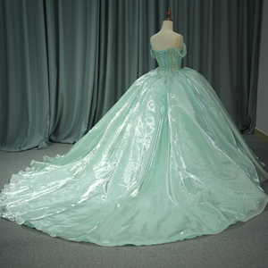 Robes de Quinceañera vertes à épaules dénudées, robes de bal à lacets, robes de bal de fin d'année pour les 15-16 ans, Dy6791 - Product Image 6