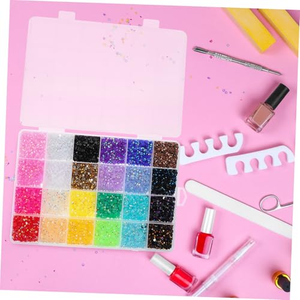 Resin Flatback Rhinestones Kit Colorful <b>Glitter</b> Glue on Loose Stones for Nail Art <b>Bags</b> Garments Shoes - Product Image 3