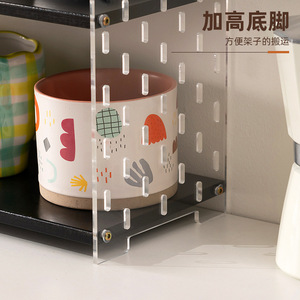 Desktop <b>shelf</b>, small bookshelf, multi-tiered storage <b>rack</b>, cup holder, tiered organizer, storage <b>rack</b>, minimalist office - Product Image 4