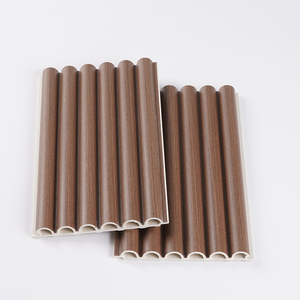 Panneau mural rainuré en WPC à grain <span class=keywords><strong>de</strong></span> <span class=keywords><strong>bois</strong></span> durable, revêtement mural en PVC WPC, panneau décoratif mural pour la décoration intérieure - Product Image 2