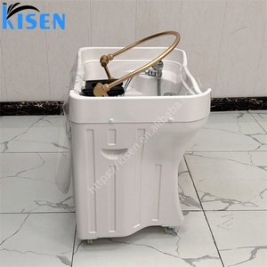 Meubles de salon Kisen, lavabo à shampooing blanc de luxe avec réservoir d'eau, lavabo à shampooing portable sans tuyau, bol à shampooing - Product Image 5