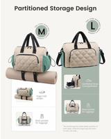 Sac de sport léger en polyester pour femme avec poches pour bouteille d'eau et tapis de yoga, résistant à l'eau, pour les voyages et l'usage quotidien
