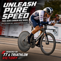 RUJIXU Roues à disque entièrement en carbone super légères 700C pour vélo de piste/triathlon/TT, moyeu à cliquet, largeur 28 mm, tubulaire/clincher, jeu de roues à engrenages fermés