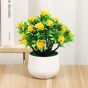 ดอกกุหลาบประดิษฐ์ในกระถางยี่ห้อ Yiwu Datuo ขนาด 22x18 ซม. สำหรับตกแต่งบ้านในร่ม ต้นบอนไซประดับตกแต่ง สีขาว เหลือง ชมพู แดง ม่วง - Product Image 4