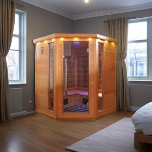 SS-450T Moderne Elektrische Far Infrarood Saunaruimte 4-persoons Infraroodverwarming Traditionele Sauna Koude Dompelbad Toermalijn Steen
