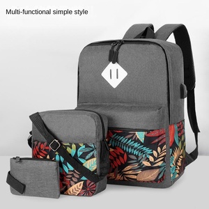 Cross-border USB Computer Bag Three-piece <b>Backpack</b> Business Travel Large Capacity Storage Bag Multifunctional Student Schoolbag - Product Image 6