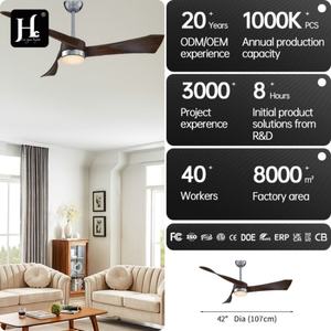 Ventilateur de plafond LED silencieux intelligent à moteur CC moderne de 52 pouces avec fonction de gradation réglable, adapté à la chambre à coucher - Product Image 4