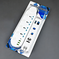 Multiprise électrique industrielle avec ports USB-C et prises universelles, ensemble cadeau, rallonge multiprise électrique africaine standard britannique