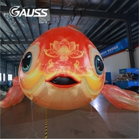 Ballon Gonflable Danseur d'Air Poisson Koi Porte-Bonheur Lumineux et Coloré, Conception OEM Unige, pour Affichage Événementiel