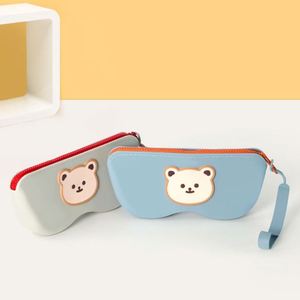 Lady Fashion Bear Eco-Friendly High Quality Water Resistant Silicone <b>Glasses</b> <b>Case</b> With Zipper Closure and Soft Handle - Product Image 2