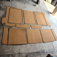Tapis de pont en mousse EVA imitation teck pour plateforme de bain et cockpit de bateau Bayliner 4550 de 1987, style SeaDek MarineMat, auto-adhésif