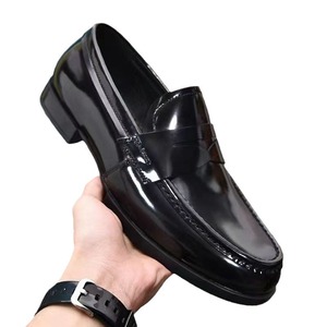 British Style Spring and Autumn New Leather Business Casual Round Toe Flat Heel Loafers for Men - Product Image 1