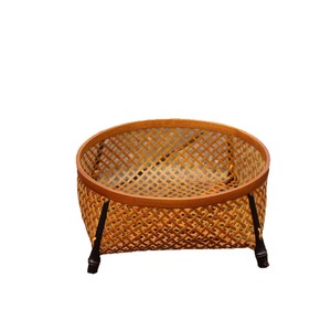 <b>Bamboo</b> Woven Storage Baskets Round For Fruit Tea Snacks Living Room Use Standing Type - Product Image 5