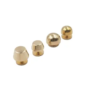 Wholesale solid brass screw button rivets for handbags studs brass rivet for leather bag