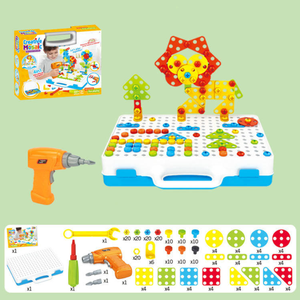 <span class=keywords><strong>Jeu</strong></span> de mosaïque créatif éducatif DIY 3D Jigsaw Drill Screw 237pcs Blocks Puzzles Children Assembly Creative Mosaic Game for Kid - Product Image 5