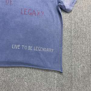 <span class=keywords><strong>T</strong></span>-<span class=keywords><strong>shirt</strong></span> casual personalizzata con stampa serigrafica sfumata effetto slavato, traspirante, in maglia larga, con lettere in strass e dettagli distressed - Product Image 3