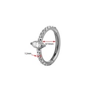 Anneau de nez sans soudure en titane F136 G23 incrusté de CZ marquise, bijou de piercing tendance, cadeau de mariage